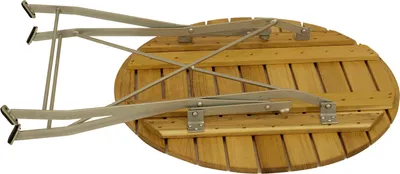 Produktbild von DEGAMO Gartentisch Bistrotisch Klapptisch BAD TÖLZ 77cm rund,  klappbar, Flachstahl verzinkt + Holz Robinie