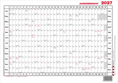 Produktbild von 2027 GÜSS Jahresübersicht DIN A5