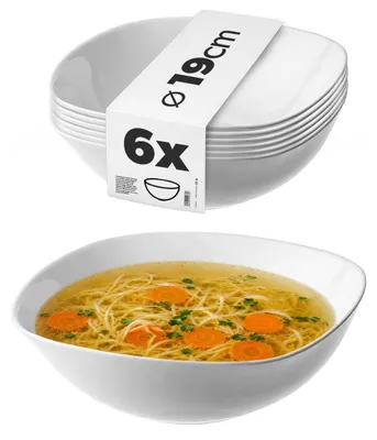 Produktbild von KADAX Salatschüsseln 'Bleia", Weiß Salatschale, 19 cm, 6-er Set Schale, Servieren von Gerichten