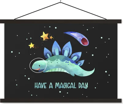 Produktbild von MuchoWow® Textilposter Zitate - Raum - 'Einen zauberhaften Tag' - Sprichwörter - Kind - Jungen - Mädchen - Kinder 90x60 cm mit schwarzem Rahmen - Aufhängungssatz
