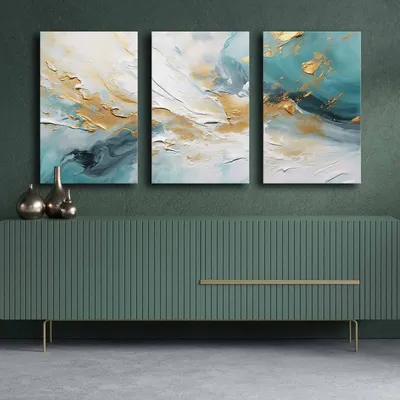 Zdjęcie produktu dla Wallity, 3P4570GSC-012, Obraz na płótnie, Wielokolorowy, Drewno sosnowe, 145 x 70 cm