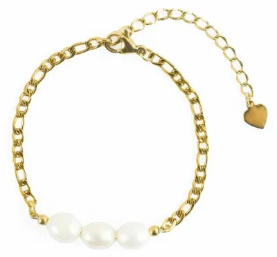 Produktbild von Vergoldetes Armband mit echten Perlen Orlisse Gold VWB260758G