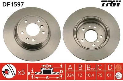Produktbild von TRW Bremsscheiben (2 Stück) Hinterachse DF1597