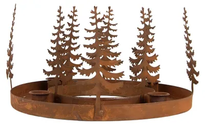 Produktbild von Clayre & Eef Kerzenständer Weihnachtsbäume Braun Metall