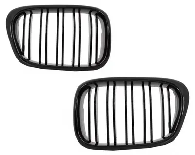 Obrázok produktu pre Stredová mriežka pre BMW E39 radu 5 97-03 Double Stripe M Look Black Glossy.