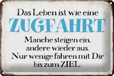 Produktbild von Blechschild Spruch 30x20cm Leben ist wie eine Zugfahrt
