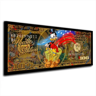 Produktbild von Dollar Comic Pop Art Leinwandbild Wandbild Deko Kunst XL: 50x20x2cm
