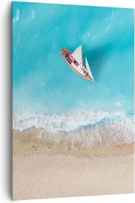 Produktbild von Bild auf Leinwand - Leinwandbild - Einteilig - Yacht Sommer Meer - 70x100cm - Wand Bild - Wanddeko - Wandbilder - Leinwanddruck - Wanddekoration - Leinwand bilder - Wandbild - PA70x100-4140