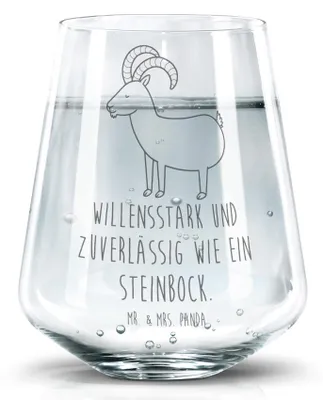 Produktbild von Mr. & Mrs. Panda Tumbler Glas Sternzeichen Steinbock - Transparent - Geschenk, Steinböcke, Ziege, Trinkglas, Becherglas, Geburtstag Januar, Dezember, Limonadenglas, Bock