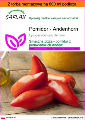 Zdjęcie produktu dla SAFLAX - Garden in the bag - Pomidor - Andenhorn - 10 Nasiona - Z podłożem uprawowym w praktycznej, samorozkładającej się torbie - Lycopersicon esculentum