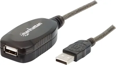 Zdjęcie produktu dla Manhattan 150248, 10 m, USB A, USB A, USB 2.0, Męska/Żeńska, Czarny