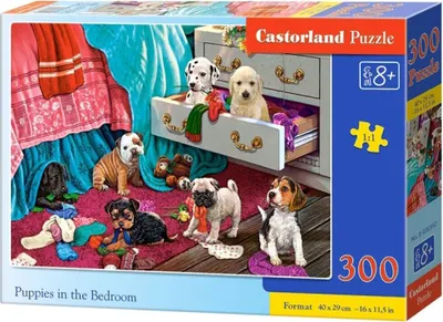 Produktbild von Puzzle 300 Teile Welpen im Schlafzimmer