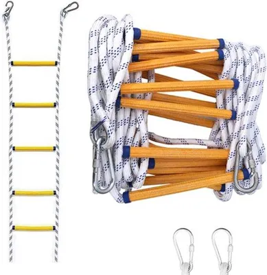 Productafbeelding van SnelShoppen - Kabelladder 10 m Vlechtladder Draagbaar voor Noodsituaties Geschikt voor 3-5 Laags Huizen, Balkons en Balustrades, Belastbaarheid tot 20