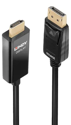 Zdjęcie produktu dla Lindy 40928, 5 m, DisplayPort, HDMI Typu A (Standard), Męska, Męska, Prosty