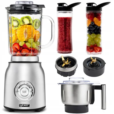 Yoer Titano Standmixer, 4-in-1, 2,4-l-Glasbehälter, 1800 W, mit Mühle