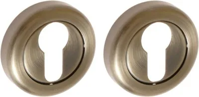 Imagen del producto de Placa redonda con acabado envejecido (patina) para tiradores de puerta KUCHINOX RETRO, RODOS e INGA