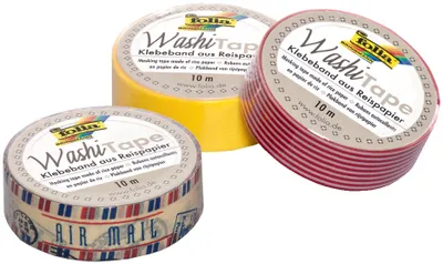 Produktbild von folia Deko-Klebeband Washi-Tape Blütenranke blau