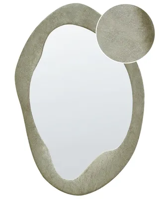 Obrázok produktu pre BELIANI Nástenné zrkadlo zelené MDF zamatový rám sklo 59 x 90 cm nepravidelný tvar závesné na stenu moderný štýl