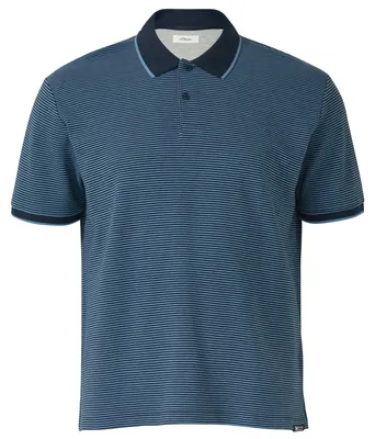 Produktbild von s.Oliver Übergröße Poloshirt blau gestreift Struktur