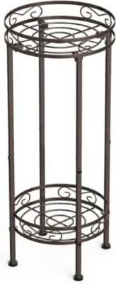 Produktbild von Famanu Pflanzenständer 70 × 30 cm, 2-stufiger Blumentopfständer, für Innen und Außen, schwarz