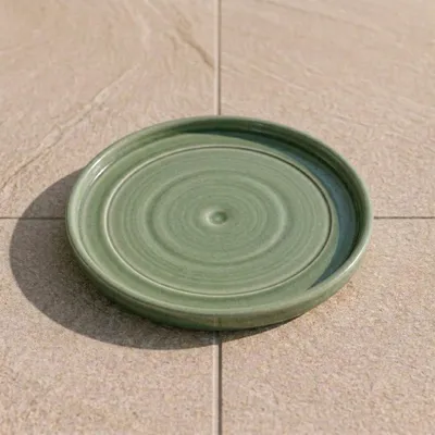 Zdjęcie produktu dla Podstawka pod doniczkę ceramiczna Provencelia Jasnozielony, Ø35 cm x H5 cm, mrozoodporna