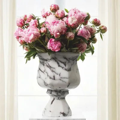 Produktbild von Casa Padrino Luxus Barock Marmor Vase Weiß H. 35,5 cm - Barock Deko Accessoires