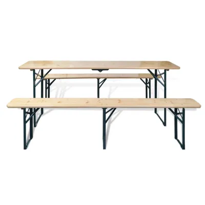 Produktbild von vidaXL Biertisch mit 2 Bänken Klappbar 220 cm Tannenholz