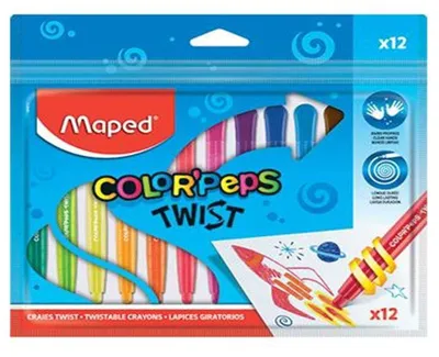 Productafbeelding van Maped 860612 Maped Kleurpotloden COLOR'PEPS TWIST, verpakking van 12 stuks in een polybag