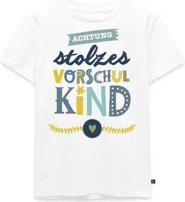 Produktbild von Spreadshirt Stolzes Vorschulkind Kita Abgang Kinder Premium T-Shirt, 110/116 (4 Jahre), Weiß