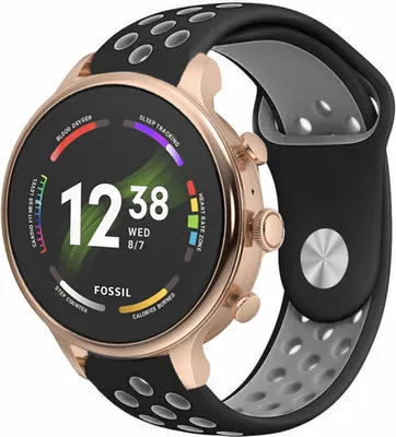 Produktbild von Strap-it Fossil Gen 6 (42mm) Sportarmband (Schwarz/Grau)