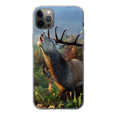 Produktbild von MuchoWow® Handyhülle Schutzhülle Hülle für iPhone 13 Pro Max Hirsche - Wald - Nebel Silikon Softcase Handy Hülle - Mobiltelefon