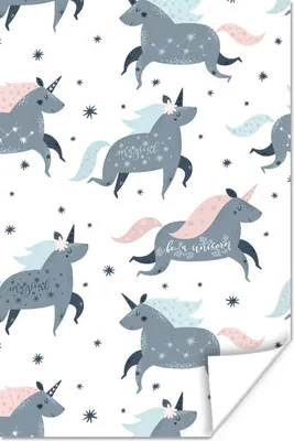Produktbild von MuchoWow® Poster Design - Einhorn - Zitate 20x30 cm - Papierdruck