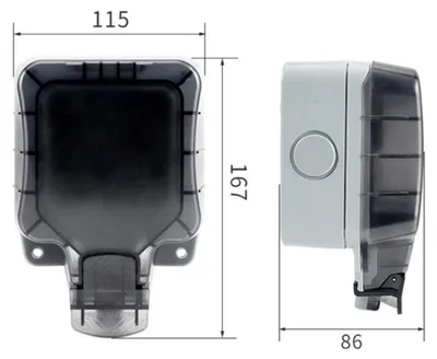 Imagen del producto de INF Caja estanca exterior 86 tipo una vía — Caja bloqueable PC+ABS resistente a la intemperie para jardín, balcón y patio