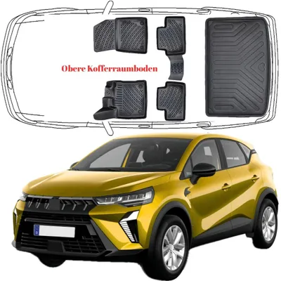 Produktbild von 3D Auto Fußmatten & Obere Kofferraumwanne Set Kompatibel mit Mitsubishi ASX 2.Gen ab 2023