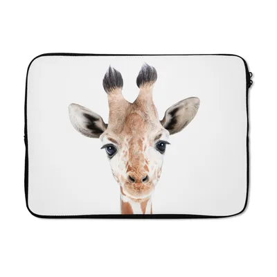 Produktbild von MuchoWow® Laptop Hülle 14 ZollGiraffe - Tiere - Natur - Porträt Laptoptasche - Laptoptasche - Stoßsicher - Schutzhaube
