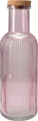 Produktbild von Glasflasche mit Korkdeckel, 1l, rosa