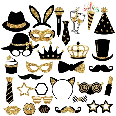 Productafbeelding van TRANKIELO® - 29 fotorekwisieten voor fotoautomaten - veelzijdige feestdecoraties voor verjaardag, bruiloft, carnaval