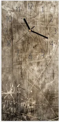 Produktbild von Wanduhr aus Glas mit Motiv Abstrakte Kratzstruktur- 30 x 60 cm - inkl. Aufhängesystem