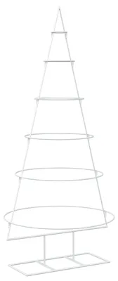 Obrázek produktu pro vidaXL Kovový vánoční stromek s podstavou KUOPIO, 150 cm, ocel, bílá barva