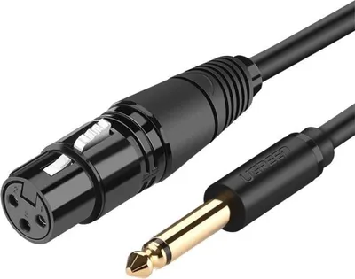 Image de Ugreen Audio Cable Cable Microphone Xlr (Femelle) - 6.35 Mm Jack (Mâle) 2 M Noir (20719 Av131)