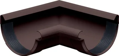 Produktbild von INEFA Rinnenwinkel 90 Grad halbrund Innenwinkel, PVC NW100 / 100mm Dunkelbraun Wulst innen, Verbindungsstück Dachrinnenzubehör, einfache Montage