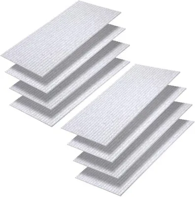 Immagine prodotto di 8 pannelli acustici a strisce, autoadesivi, per l'isolamento acustico, realizzati in fibra di cellulosa, colore grigio chiaro