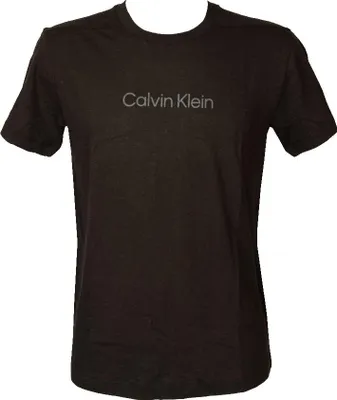 Produktbild von CK CALVIN KLEIN Herren-T-Shirt mit kurzen Ärmeln, Rundhalsausschnitt und Logo-Aufdruck vorne aus Baumwolle und Leinen, Artikel KM0KM00960, L, Cotone 59%,Modal 27%,Lino 14%