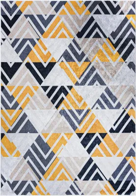 Obrázek produktu pro Koberec Šedý, Krémový Mazovia - Moderní, Geometrický Koberec do Obývacího Pokoje, Ložnice, Kanceláře - Lze Prát v Pračce - 140 x 200 cm