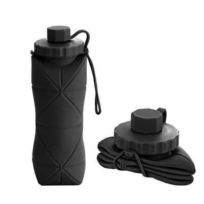 Produktbild von Sportflasche,Trinkflaschen,600ml,Silikon,Auslaufsichere Sportflasche Für Fahrrad Schule Kinder Wandern,Water Bottle Fitness Flasche