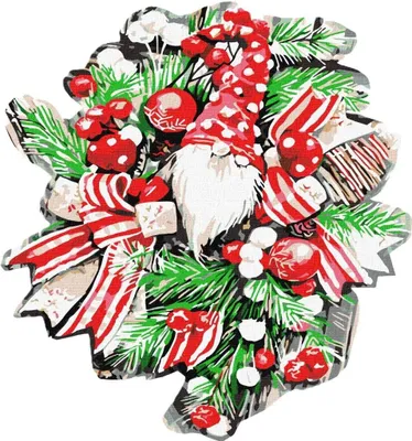 Obrázek produktu pro Malování podle čísel – Vánoční věnec 30 x 30 cm – Ideyka