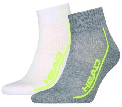 Produktbild von Head 701229022 Quarter Kurze Socken 2 Einheiten Weiß,Grau EU 43-46 Mann Weiß,Grau EU 43-46