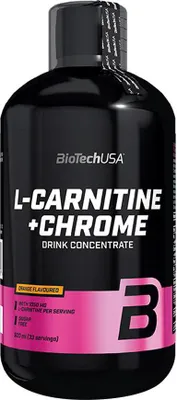 Immagine prodotto di BioTech USA L-Carnitina 35.000 mg + Cromo 500 ml arancio / L-Carnitina / Concentrato liquido di L-Carnitina arricchito con cromo e vitamina B5