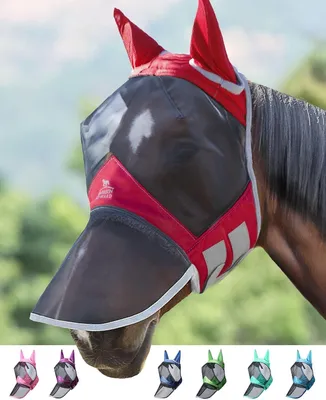 Imagen del producto de Máscara completa para caballos, diseño anatómico, talla L, protección contra insectos