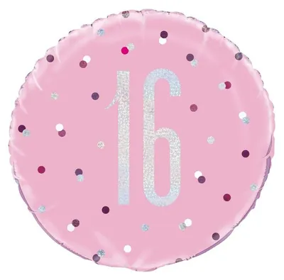 Produktbild von Folienballon 16. Geburtstag pink Dots 46cm
